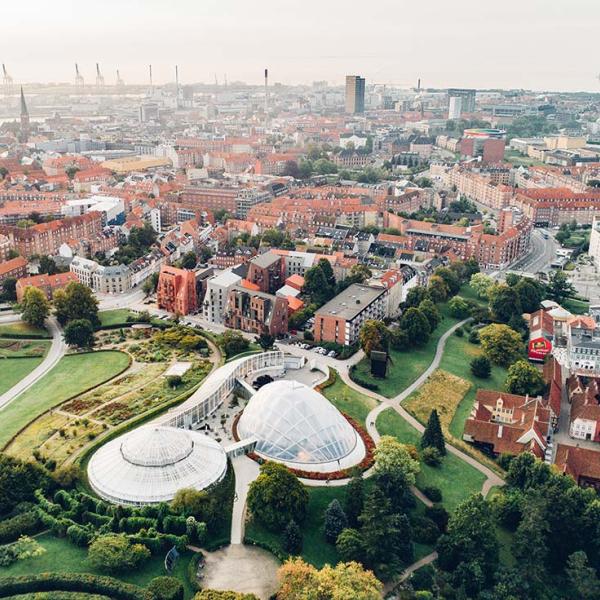 View over Aarhus from the Botanical Gardens