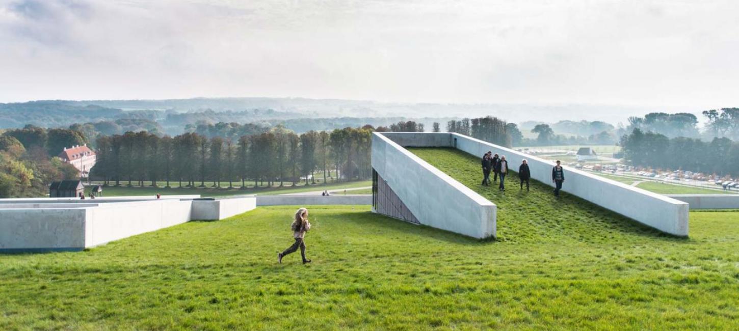 Udsigt ud over taget på Moesgaard Museum, Aarhus